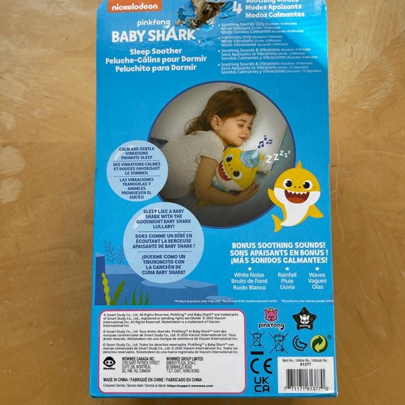 Pinkfong Toys Baby Shark Sleep Soother By Pinkfong Nib Squeeze To